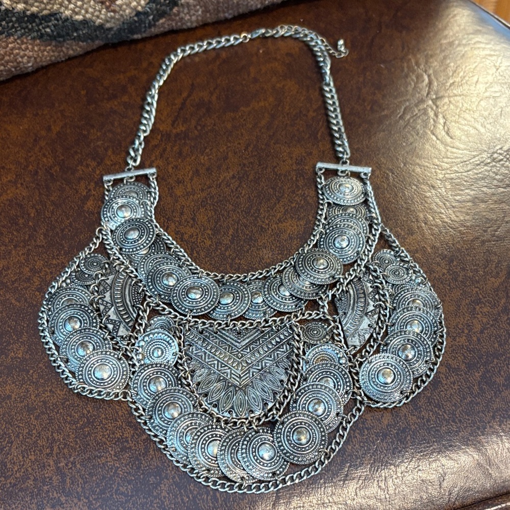 Silver Statement Necklace - image 1
